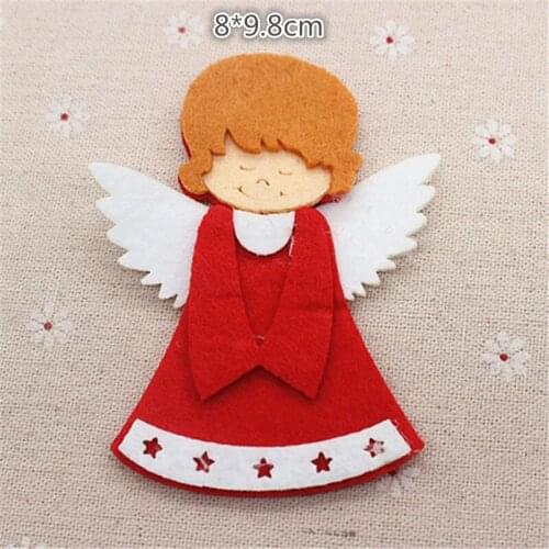 5pcs 8*9.8cm Cute Non-woven Fabric Christmas Angel Applique Patches DIY Craft Decoration