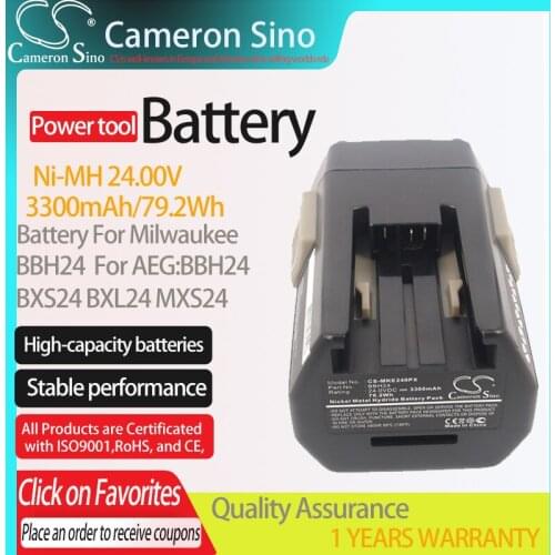 Cameron Sino Battery for Milwaukee BBH24 for AEG BBH24 fits BXS24 MXS24 Mini Relay SH04 17 Power Tools Replacement battery 3300m