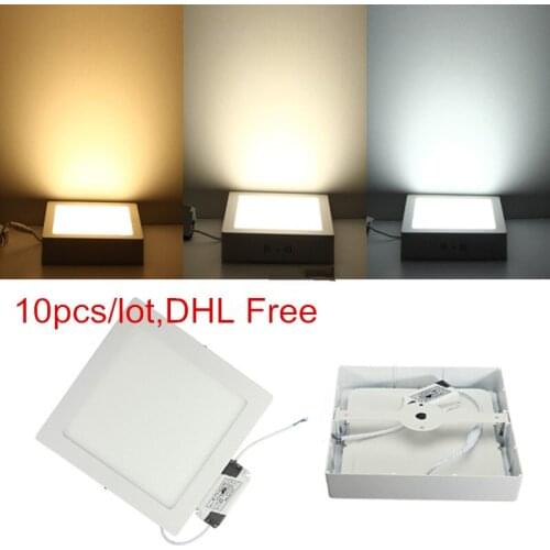 DHL Free 10pcs 9W/15W/25W Surface mounted led downlight Round/Square panel light SMD Ultra thin circle ceiling Down lamp kitchen