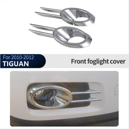 For Volkswagen VW Tiguan 2010-2012 ABS chrome front fog lamp decorative bright frame Front fog lamp frame Car Accessories