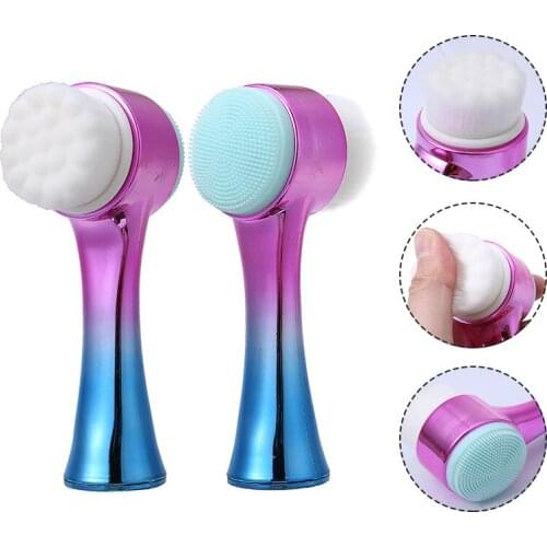 Double-sided Manual Face Wash Brush Blackhead Cleansing Exfoliating Facial Cleanser Massage Dead Skin Removal Eliminate