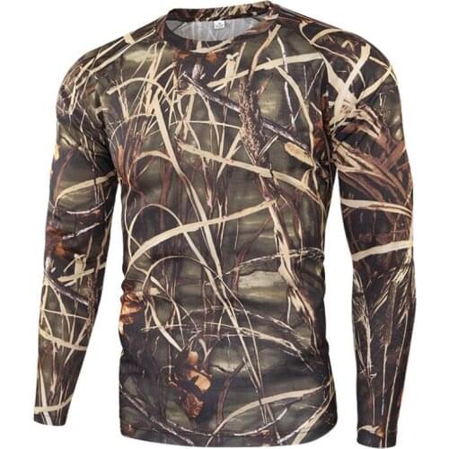 Tactical Camouflage T Shirt Men Breathable Quick Dry Military Combat Long Sleeve Outdoor T-shirt Sports Hiking Hunting Clothing