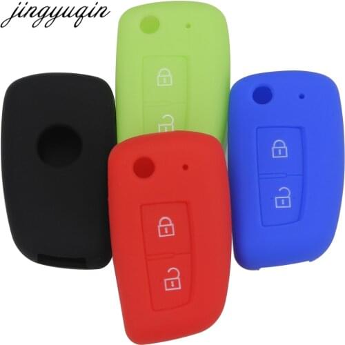 Jingyuqin 30pcs 2 Button Silicone Car key Cover For Nissan Qashqai X-trail Murano Maxima Altima Livina Tiida Nismo Fob Case