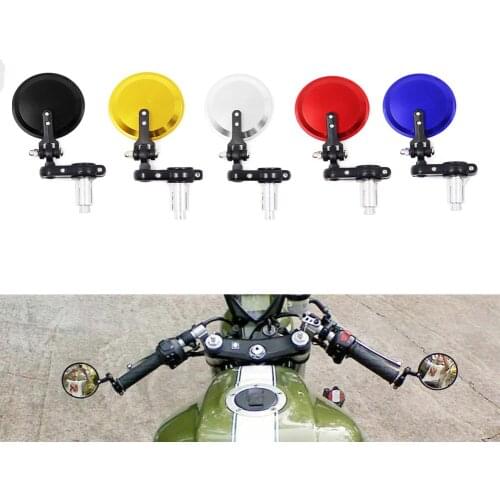 Motorcycle CNC Black Rear View Mirrors Set for 7/8" Handlebar End for Dirt Bikes