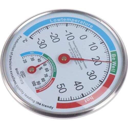 Round Household Analog Thermometer Hygrometer Humidity Monitor Meter Gauge