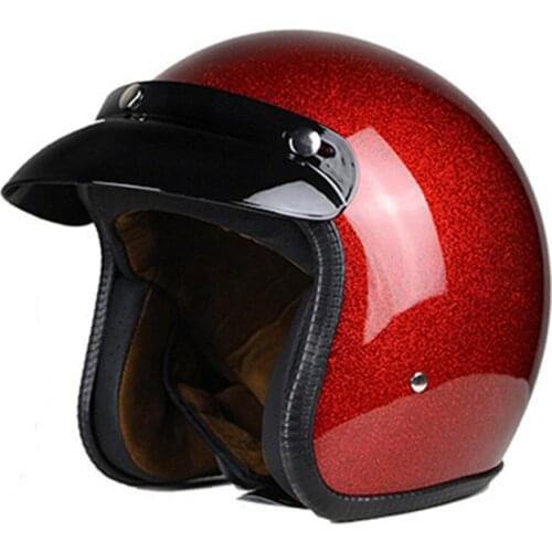 Vega Vintage Motorcycle Helmet for Men & Women, Classic Retro Open Face Design Lightweight DOT Certified for Motorbike Cruiser M