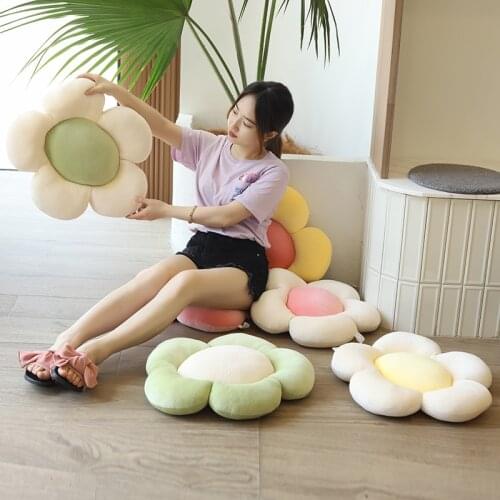 50cm Soft Plushie Sun Flower Plush Pillow Colorful Petal Sofa Chair Cushion Floor Cushions Toys for Kids Girls Gifts Home Decor