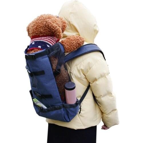 Pet Dog Carry Bag Soft Comfortable Breathable Golden Retriever Bulldog Backpack Adjustable Outdoor Travel Pet Supplies