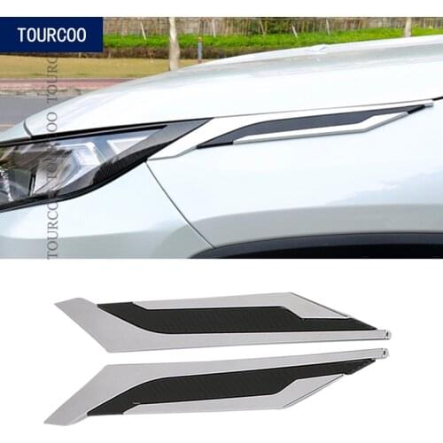 Front Headlight Lamp Side eyelids cover trim ABS Chrome Car Styling Decorative Accessories for Toyota RAV4 2019 2020