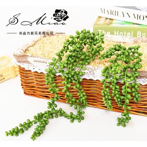 34/48cm Purple Green Fall Artificial Lovers Tears Wall Hanging Plants Home Garden Balcony Wedding Party Decor PVC Fake Plants