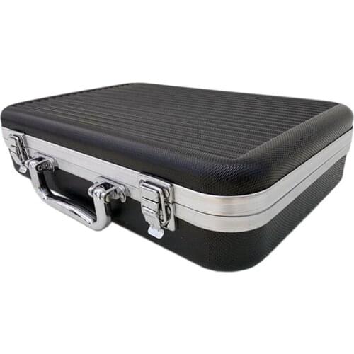 New Portable Plastic Aluminum Alloy ToolBox Suitcase Impact Resistant Safety Instrument Case Storage Box with Sponge Lining