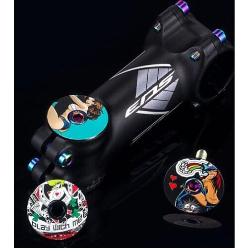 Front Fork Stem Top Cap with Color Print Lightweight Anti-Rust Pressure Resistance Waterproof Durable for Most Bicylces SAL99