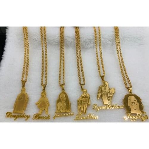 Personalized Family Photo Necklace Stainless Steel Custom Mom Baby Photo With Name Necklaces Pendants Nameplate Jewelry Collier