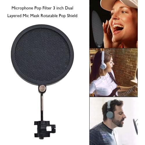 Professional Studio Mic Screen Acoustic Filter Desktop Recording Microphone Mini Rotatable Shield Screen