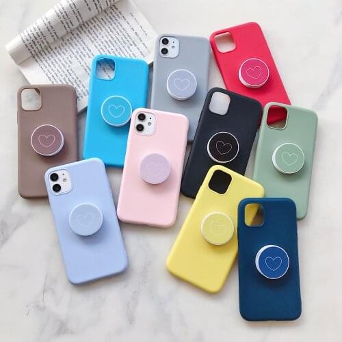 Simple Matte Case For iPhone 11 Pro Max XR XS 6S 8 7 Plus Silicone Soft Cover Love Phone Holder