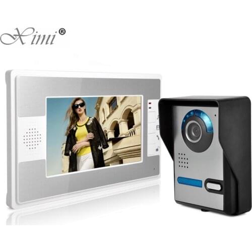 7'' TFT LCD Wired Video Door Phone Visual Video Intercom Speakerphone Intercom System With Waterproof Outdoor IR Camera