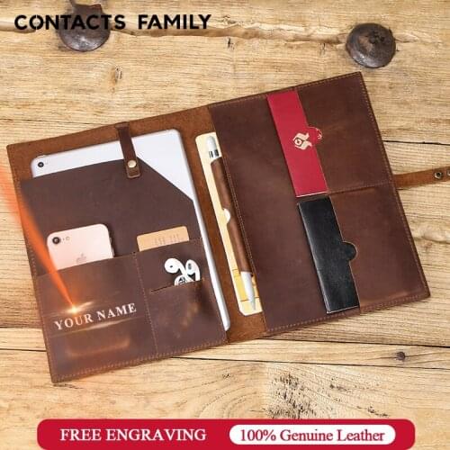 Genuine Leather Case for IPad 10.2 inch 11 Air3 10.5 Case Folio Protective Sleeve Cover Case for 10" Tablet With Pencil Holder