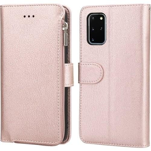 Luxury Wallet Leather Zipper Case For Samsung Galaxy S20 S10 E S9 S8 Note 8 9 10 20 Ultra Plus 5G Flip Cards Phone Bags Cover