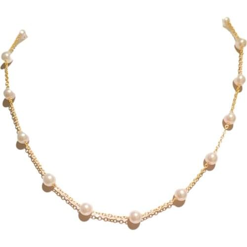 Hand-made multi-faceted crystal beads beaded necklace fashionable drop-shaped pearl pendant exquisite jewelry accessories gift