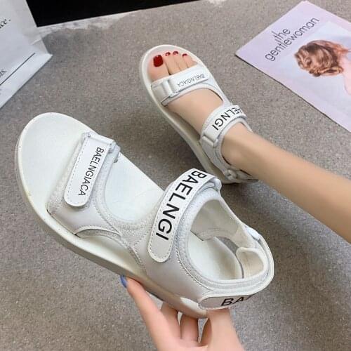 2020 Hot Korean Version Fashion Women Shoes Summer Velcro Student Sandals Women Casual Shoes Comfortable Lightweight Tide Shoes