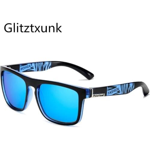Glitztxunk New Polarized Sunglasse Men Women Square Classic Brand Design Black Sun Glasses For Male Goggles UV400 Oculos de sol
