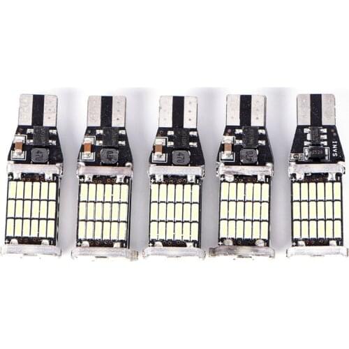 T15 W16W 45 SMD 4014 Error Free LED Car Reverse Back Light Bulbs 6000K White Mini