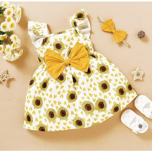 Party Clothing for Girls Dress Kids Baby Girls Summer Sleeveless Dresses Casual Folwers Dresses Children Clothing 1-4Y