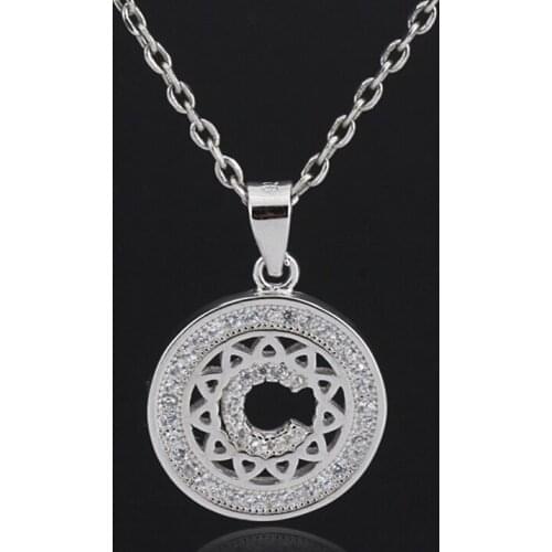 Women Jewelry 925 Silver Cute Lovely English Alphabet Letter C Zircon Pendant Chain Necklace for Best Friend Friendship Gift