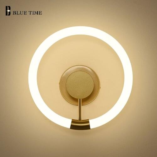 Gold Black LED Wall Light Home Indoor Wall Lamps for Bedroom Living Room Stair Lights Decor Bedside lights Wall Sconces Round