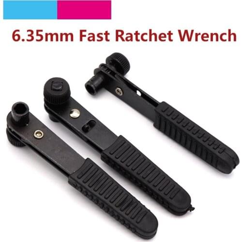 1pcs Mini 1/4 Head Screwdriver Pole 6.35mm Inner Hexagon Ratchet Socket Wrench Tools Wrench Quick Rapid Ratchet Spanner