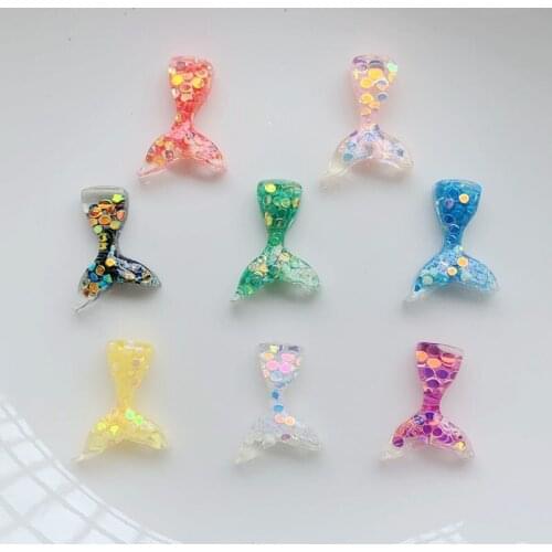 60pcs 11*15mm Ocean series Mermaid fishtail flat back Rhinestone diamond scrapbook DIY fashion jewelry making craft supplies