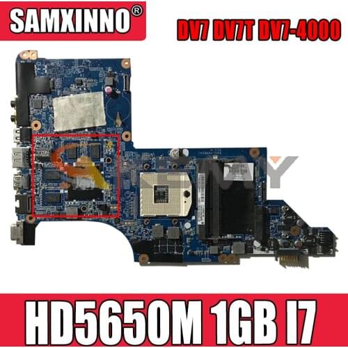 605320-001 605320-501 Laptop motherboard For HP Pavillion DV7 DV7T DV7-4000 HD5650M 1GB I7 Notebook Mainboard DA0LX6MB6F2 HM55