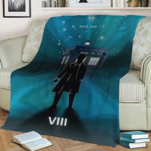 8th Doctor with Tardis 3D Print Plush Blanket Throw On Sofa Home Decor Soft Warmth Washable Nap Blanket Dropshipping