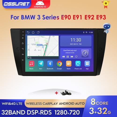 4G+64G Android 10 For BMW 3 Series E90 E91 E92 E93 Car Radio Multimedia Video Player Navigation GPS 2 din NON dvd
