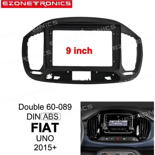 1din 2Din Car DVD Frame Audio Fitting Adaptor Dash Trim Kits Facia Panel 9inch For Fiat UNO 2019 Double din Radio Player
