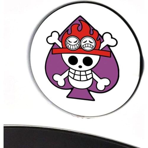 Car Stickers ONE PIECE Portgas D Ace Fire Cartoon Creative Decals For Fuel Tank Cap Auto Tuning Styling D10