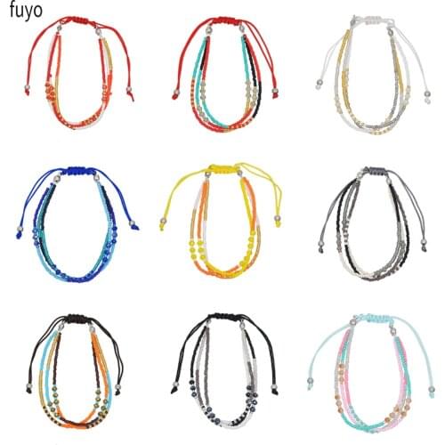 Bohemian Handmade Boho Beads Stretch Bracelet Bangle New Fashion Multicolored Beads Mixed Jewelry Party Accessories