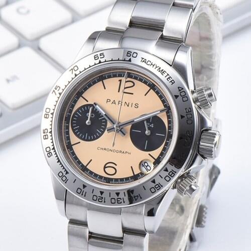 Parnis Quartz Chronograph Watch Men Top Brand Luxury Pilot Business Waterproof Sapphire Crystal Wrist Watch Relogio Masculino