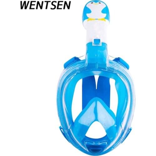 Childrens high-definition anti-fog diving mask swimming full face foldable snorkel snorkeling equipment
