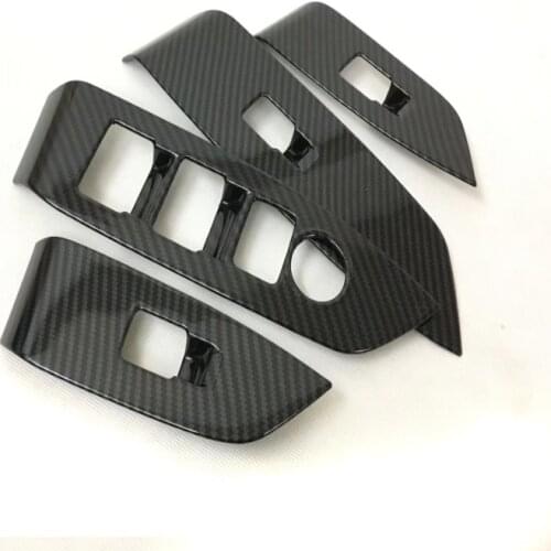 For Mazda CX5 CX 5 CX-5 2017 2018 Car Interior Trim Auto ABS Carbon Fiber Inside Door Handle Power Window Switch Cover Trim