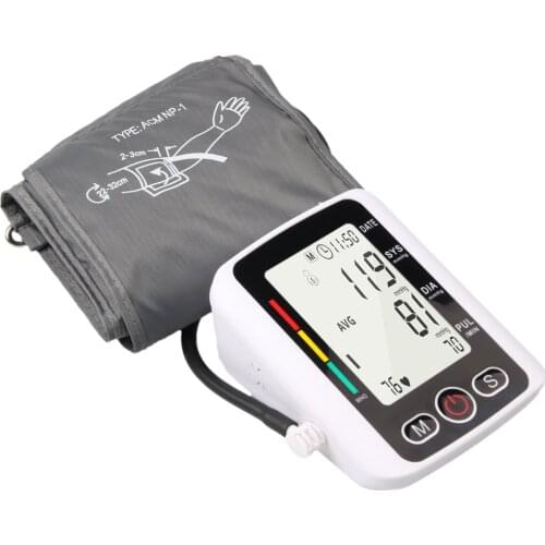 Pulse Heartbeat Measuring Sphygmomanometer BP Cuff Automatic Tonometer LCD Digital Upper Arm Blood Pressure Monitor PR Machine