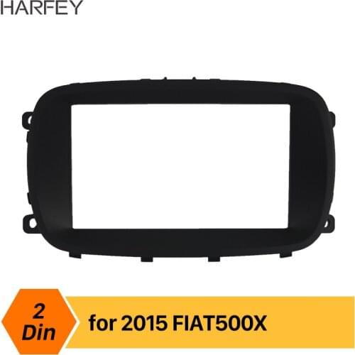 Harfey Dash Double DIN Car Stereo Radio Fascia Panel Install Frame Dash Bezel Trim kit Cover Trim For 2015 FIAT 500X Mount Kit