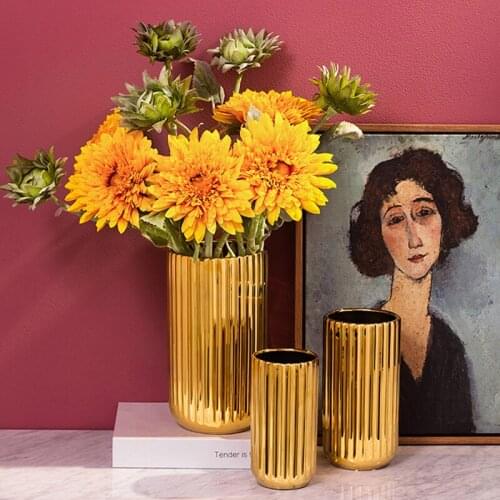 Creative Straight Vertical Pattern Ceramic Vase Modern Living Room Countertop Decoration Flower Vase Home Decoration Furnishings