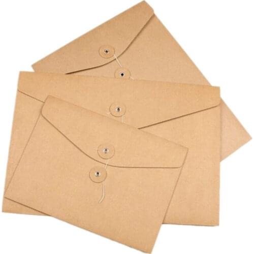 20 pcs blank A4 A5 envelope,vertical kraft file envelope Horizontal Paper Bag Organizer Document display folders with pockets