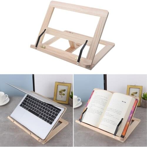 Multifunctional Foldable Wood Bookends Stand Cookbook Holder Reading Rack Wooden Reading Book Support Stand Holders Tablet PC