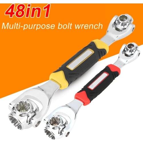 48 in 1 Multipurpose Bolt Wrench 360 Degree Rotation Multifunctional Spanner Tiger Wrench Socket Works with Spline Bolts Wrench