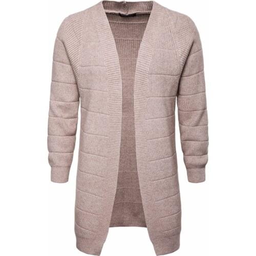 Male long wool coat fashion preppy style sweater young man