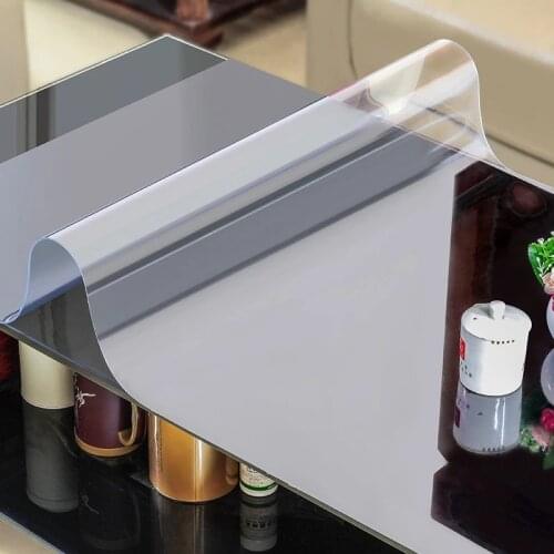 1.0mm Soft Glass Protective Mat PVC Tablecloth for Table Waterproof Transparent Table Mat Coffee Table for Living Room Pad 2021