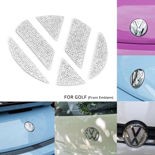 Diamond Bling Rhinestone Front Emblem Badge Sticker Decor for VW Volkswagen Golf