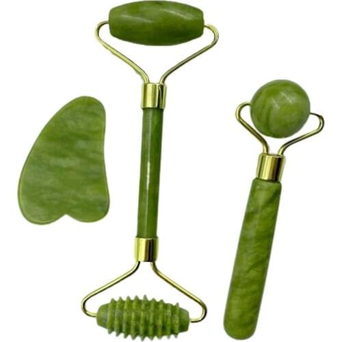 Jade Roller Massager Gua Sha Jade Stone Board Face Care Roller Facial Massager Beauty Health Appliances Skin Care Tools